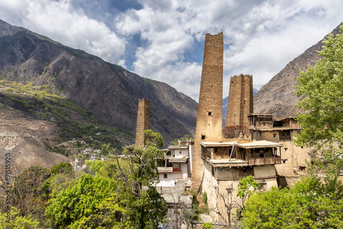 Danba generic ancient towers within the Suopo village in SIchuan China were erected as posts to guard and defend from enemies. photo