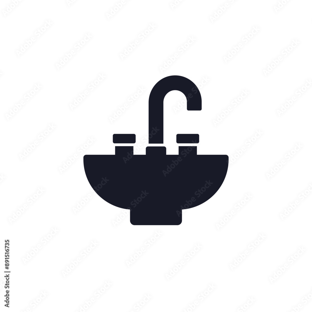 sink icon on white, vector pictogram sink icon on white, vector pictogram