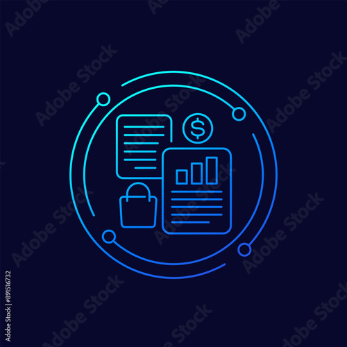 spending report icon, linear design