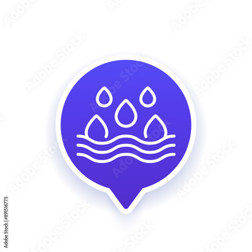 Absorption, absorb water icon, linear vector