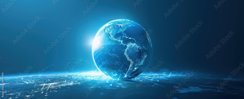 A minimalistic depiction of a globe with clean lines and a glowing aura A minimalistic depiction of a globe with clean lines and a glowing aura