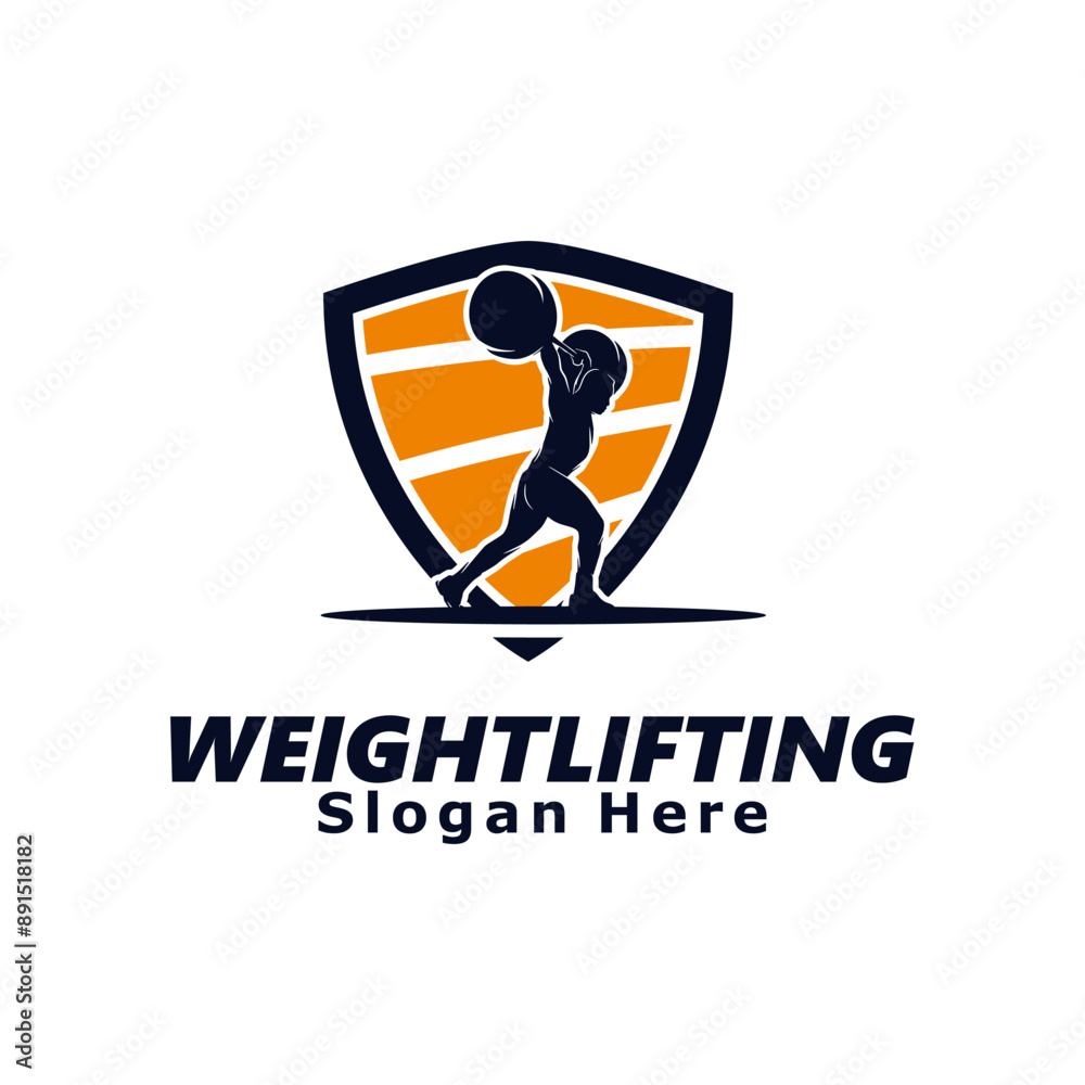 weightlifting logo design vector silhouette illustration weightlifting logo design vector silhouette illustration