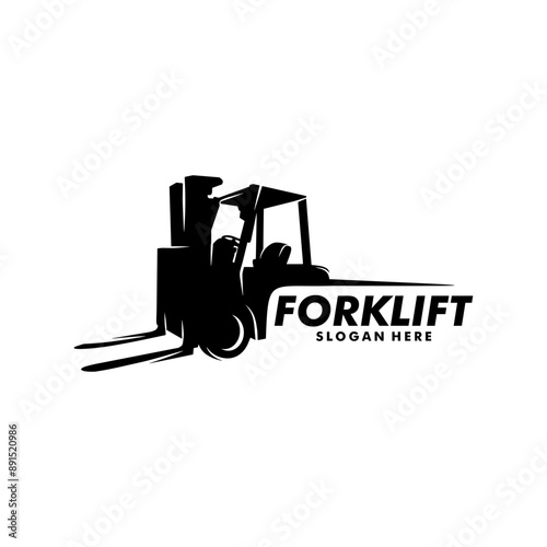forklift logo design vector illustration