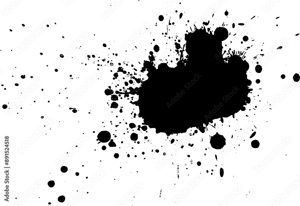 black ink brush dropped splash splatter on white background black ink brush dropped splash splatter on white background