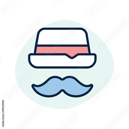 Hat with mustaches denoting icon of father day