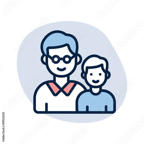 A modern icon of father and son, fatherhood vector design