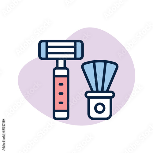 Shaving accessory icon design isolated on white background