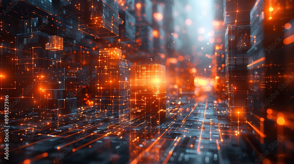 Unlocking the Power of Blockchain Technology with a Futuristic Circuit Board Design and Neon Lights Unlocking the Power of Blockchain Technology with a Futuristic Circuit Board Design and Neon Lights