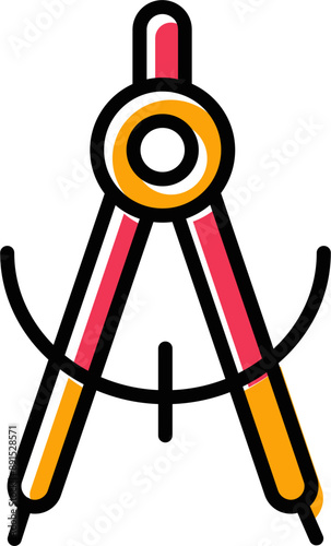Geometrical Compass Vector Icon