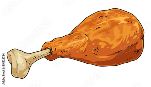 Roast turkey leg sticker colorful