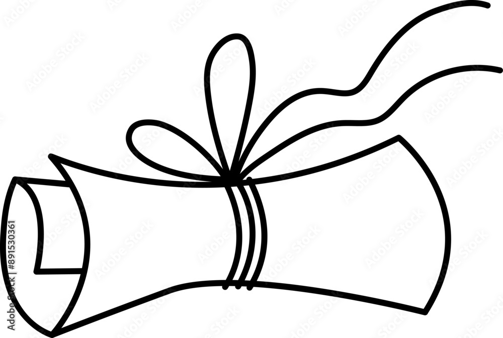 Vector black and white papyrus scroll tied with string. Ancient parchment paper roll with rope. Old cartoon pirate map icon. Egyptian manuscript line illustration or coloring page Vector black and white papyrus scroll tied with string. Ancient parchment paper roll with rope. Old cartoon pirate map icon. Egyptian manuscript line illustration or coloring page