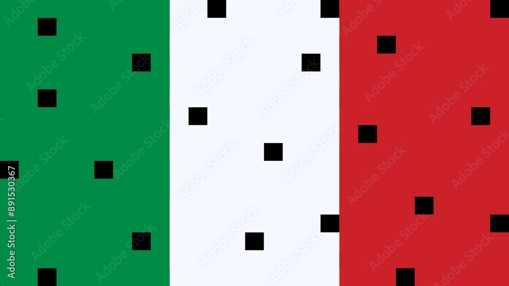 Italian flag pixel transition on transparent background Italian flag pixel transition on transparent background