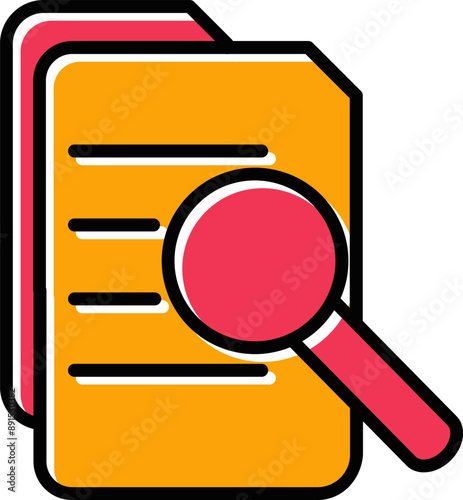 Magnifier Document Vector Icon