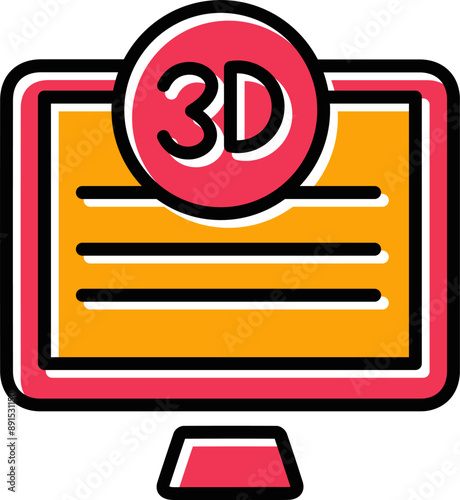 3D Quality Screen Vector Icon