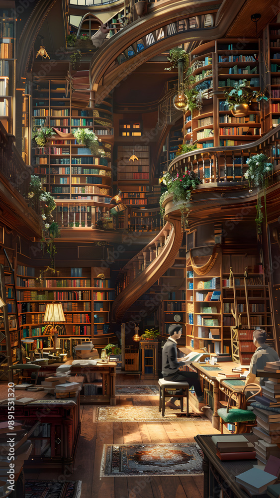 realistic high-resolution photo of library, with detailed background realistic high-resolution photo of library, with detailed background