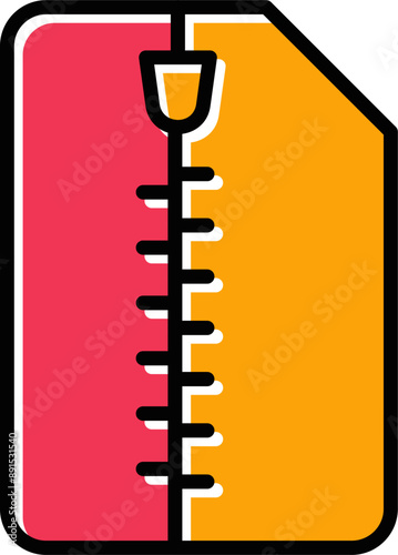 Zipped Document Vector Icon
