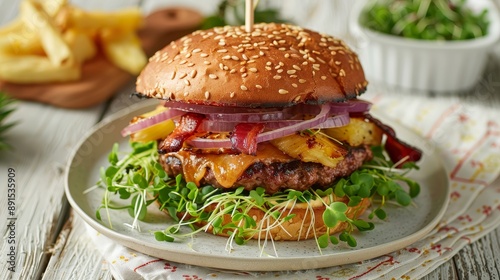 Gourmet Hawaiian Burger wit...