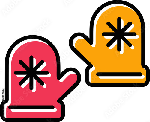 Winter Gloves Vector Icon