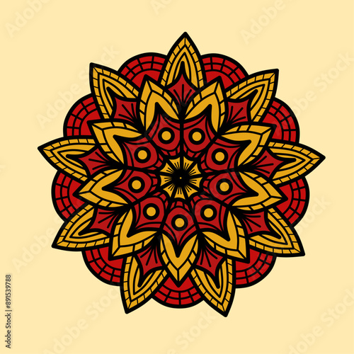 abstract floral ornament, mandala art