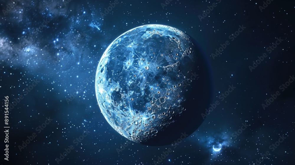 moon in space against the background of stars and galaxies moon in space against the background of stars and galaxies