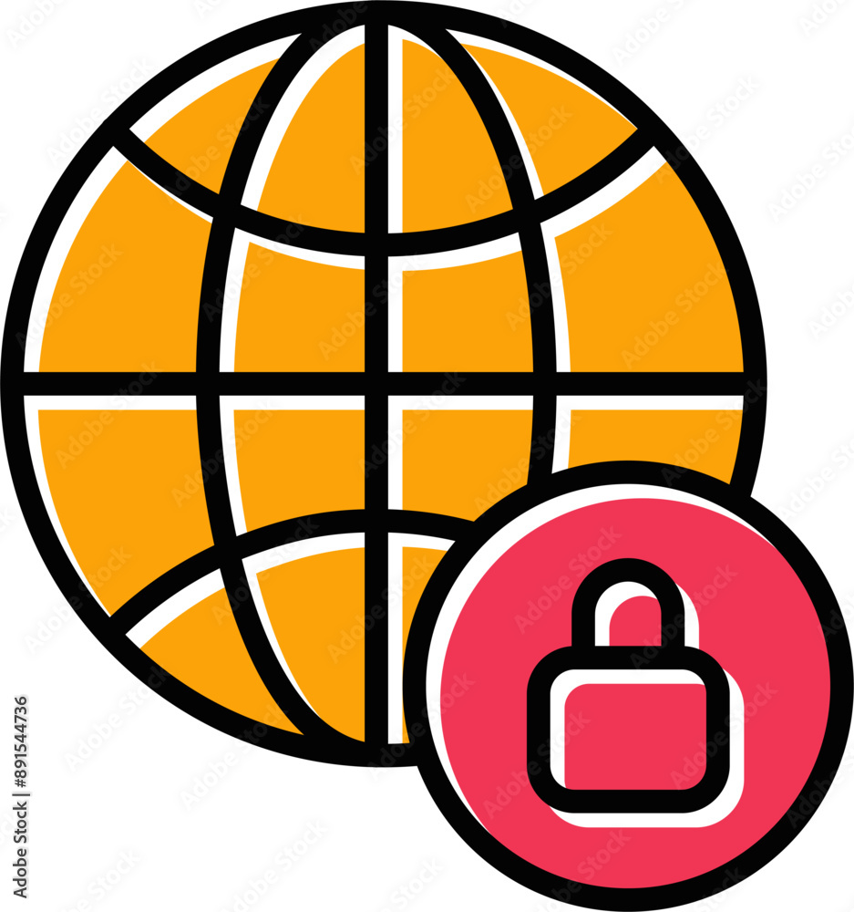 Worldwide Security Vector Icon Worldwide Security Vector Icon