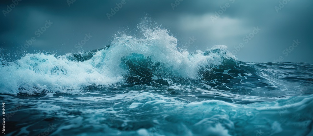 Ocean Wave Crashing Under a Gray Sky Ocean Wave Crashing Under a Gray Sky