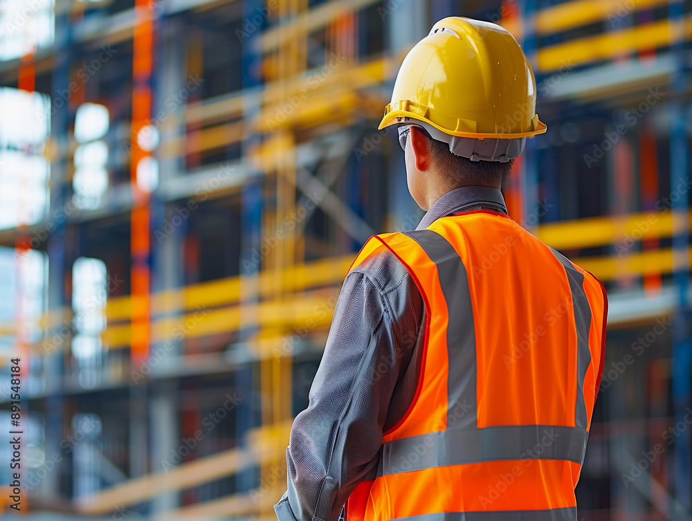 Construction Worker Inspecting Building Site Construction Worker Inspecting Building Site