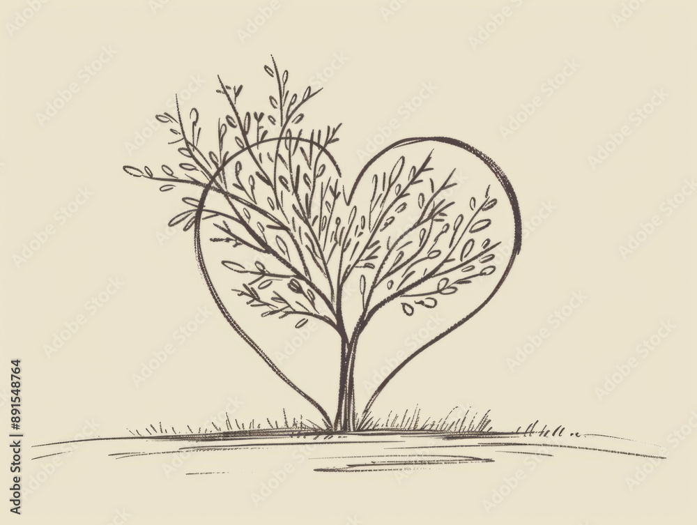 Fototapeta premium heart with a tree