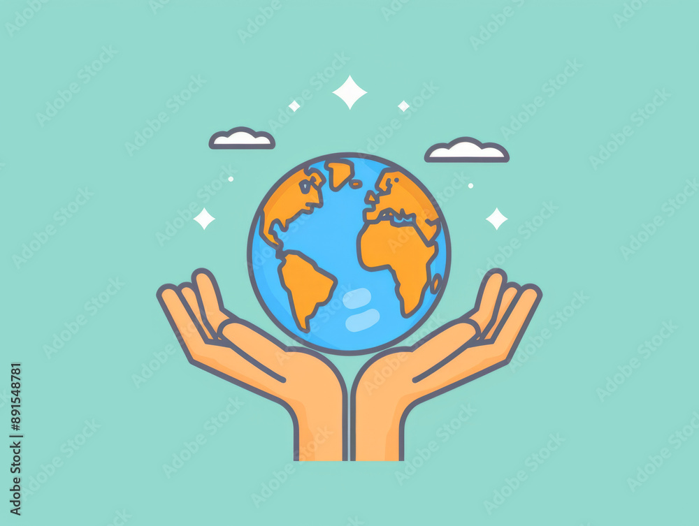 Fototapeta premium hands holding a globe