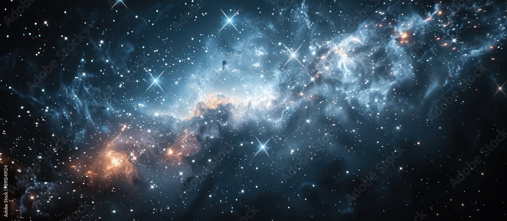 Obraz premium Cosmic Nebula: A Tapestry of Stars and Gas