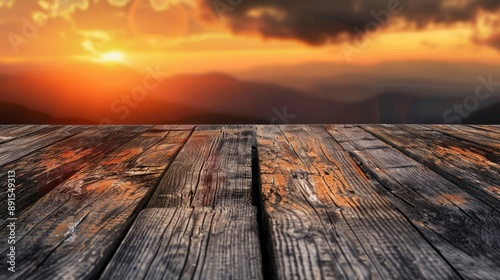 Rustic Wooden Plank with Su...