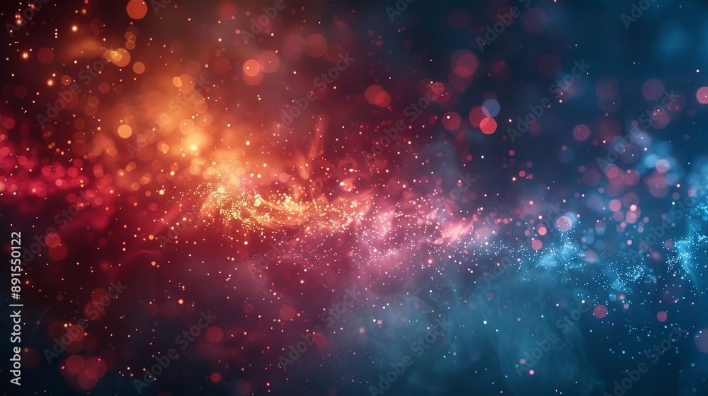 Fototapeta premium Vibrant cosmic background with a colorful nebula and starry space, suitable for astronomy themes and abstract wallpapers.