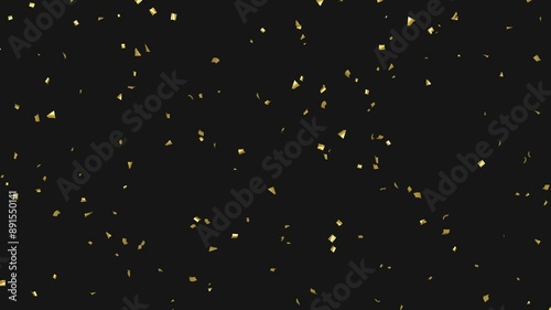 Confetti Golden Particle Glitter Transparent Background. Alpha channel.