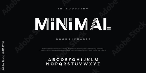 Modern abstract digital alphabet font. Minimal technology typography, Creative urban sport fashion futuristic font and with numbers. vector illustration
