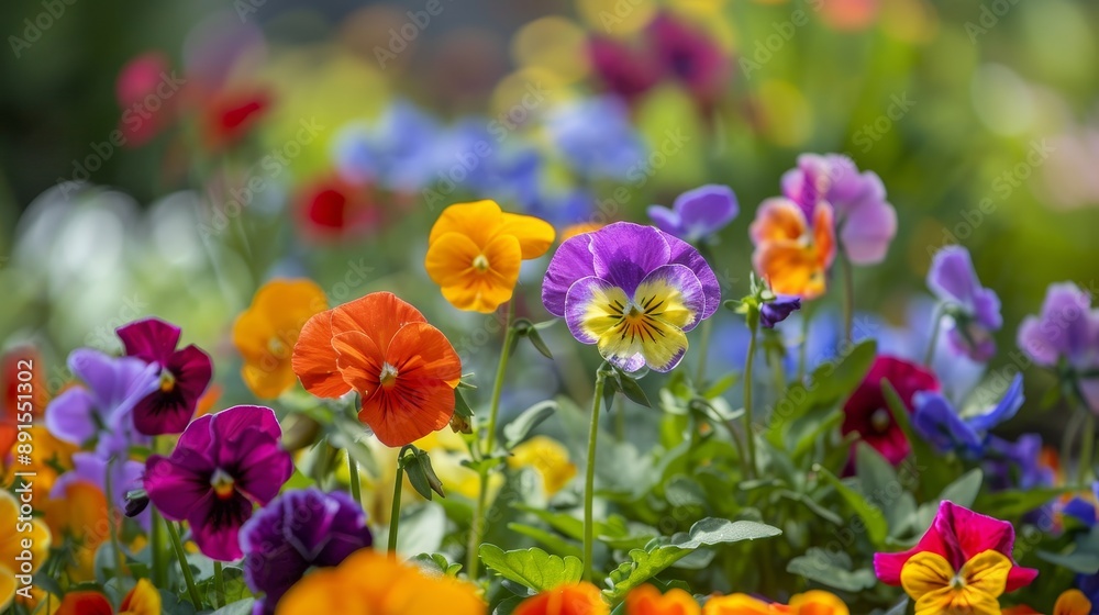 Vibrant Pansy Bouquet in a Garden, Closeup, Colorful, Floral, Nature , pansy , flower Vibrant Pansy Bouquet in a Garden, Closeup, Colorful, Floral, Nature , pansy , flower