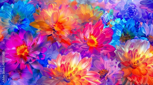 Vibrant Floral Macro Close-...