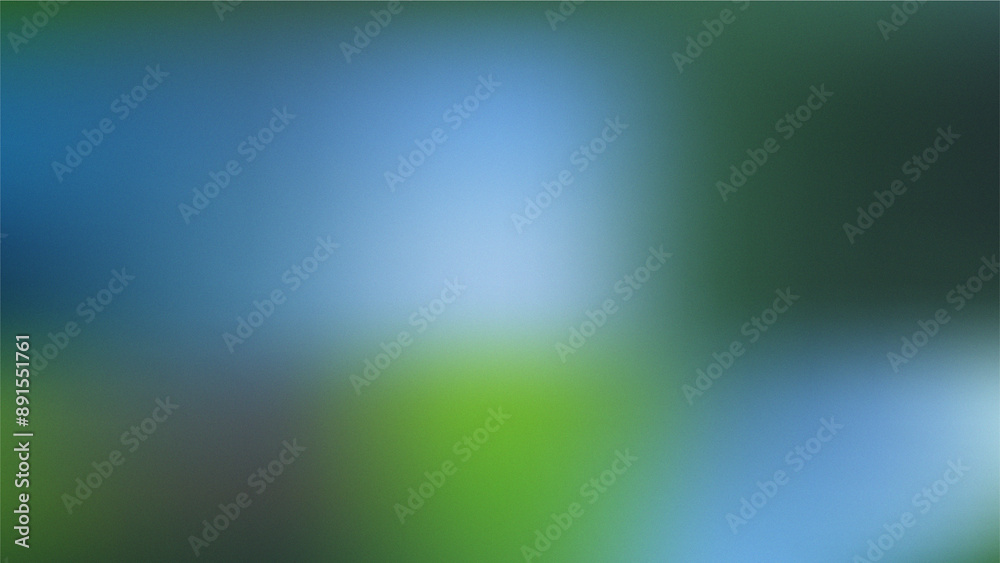 Fototapeta premium 自然をイメージした緑と青の抽象的なグラデーションメッシュのカラフルな背景。粒子のテクスチャ。
