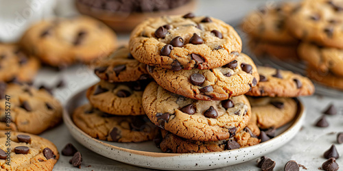 cookies chocolate chip on plate