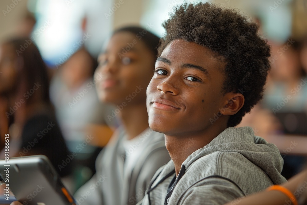 Empowering Teenagers: Financial Literacy Class with Tablets and Notebooks