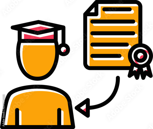Receiving Diploma Vector Icon
