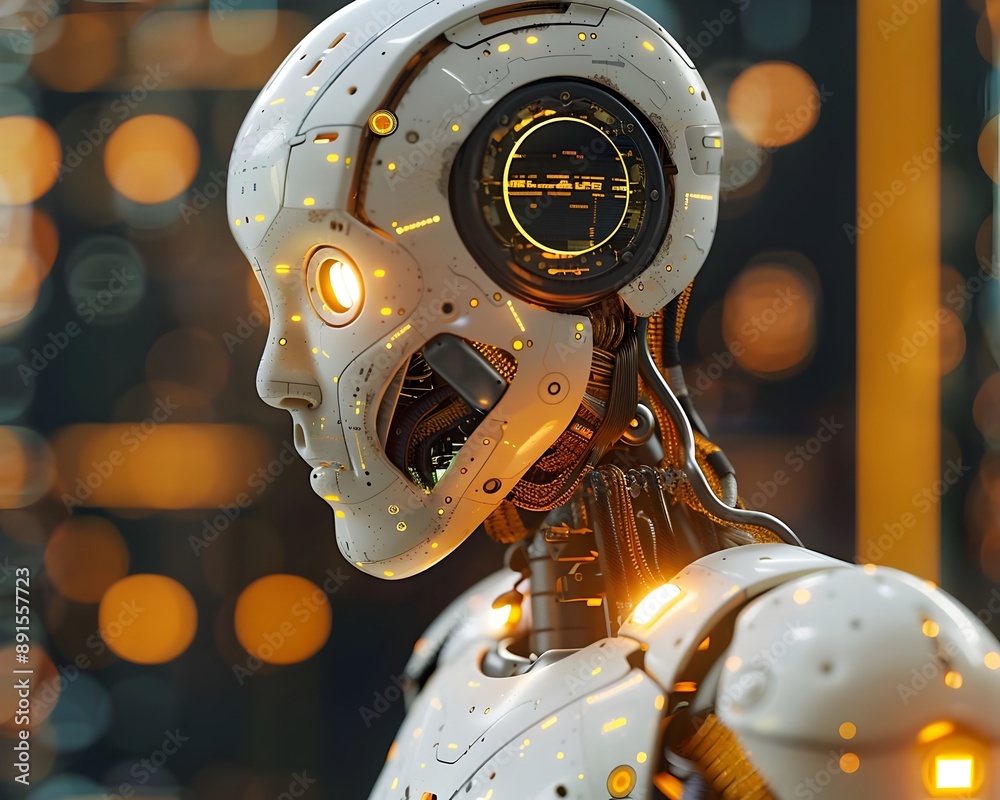 Futuristic AI Robot Android Technology Innovation Sci-Fi. AI Generated Futuristic AI Robot Android Technology Innovation Sci-Fi. AI Generated