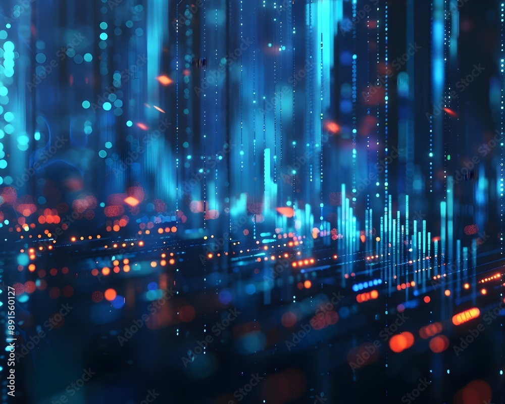 Futuristic Abstract Data Cityscape Digital Lights Technology. AI Generated Futuristic Abstract Data Cityscape Digital Lights Technology. AI Generated
