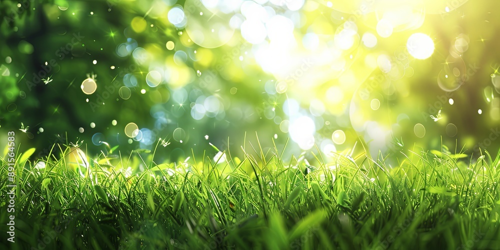 Obraz premium Lush Meadow Sunlit with Vibrant Spring Colors