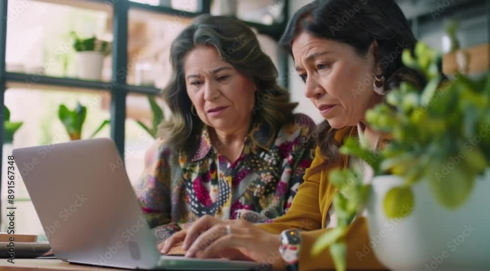 Scene of two women meeting, Take the video going around the object Scene of two women meeting, Take the video going around the object