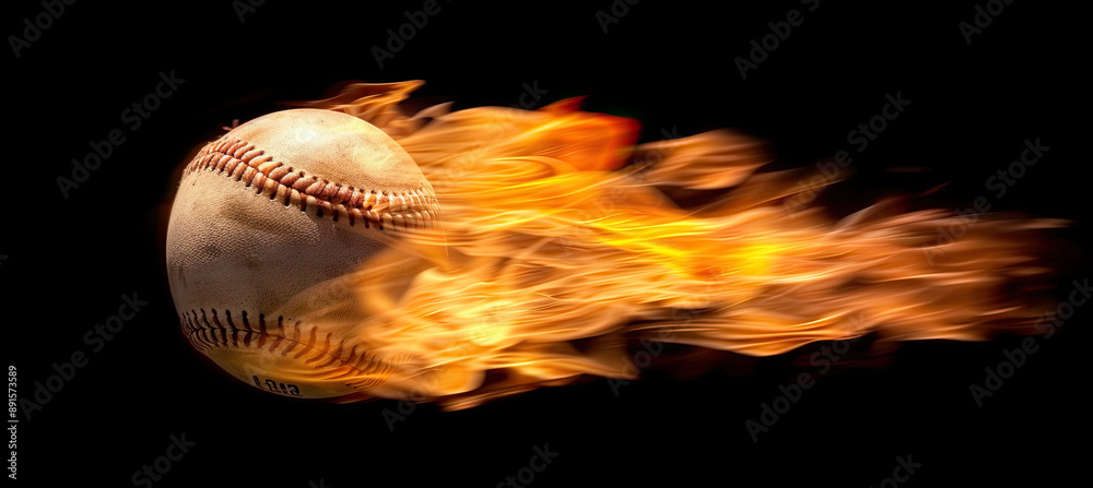 Flaming Baseball on Black Background, Isolated on Dark Backdrop, Fiery Baseball, High-Intensity Sports Image, Dynamic Flames, Sports Action, Dramatic Visual Effect Flaming Baseball on Black Background, Isolated on Dark Backdrop, Fiery Baseball, High-Intensity Sports Image, Dynamic Flames, Sports Action, Dramatic Visual Effect