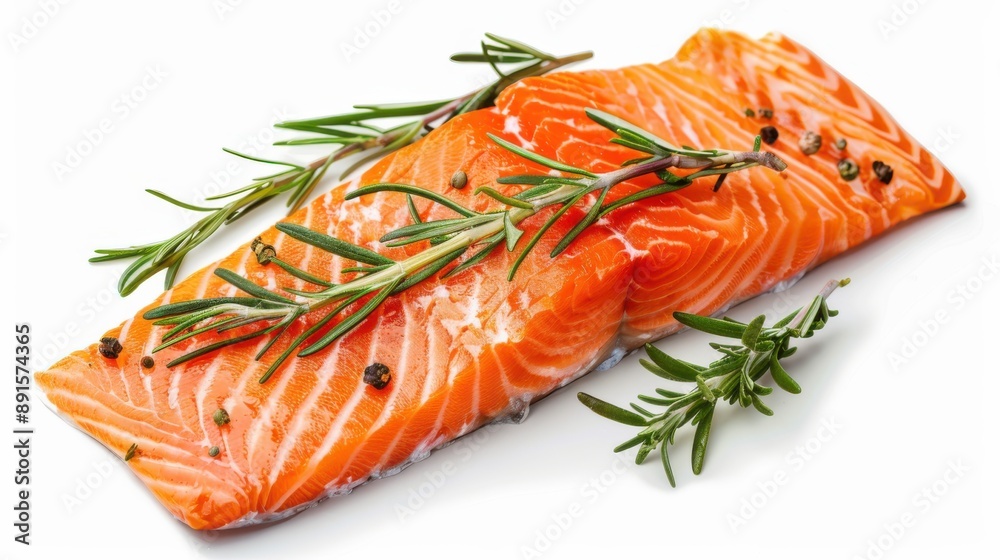 Fresh raw salmon fillets on white background. Fresh raw salmon fillets on white background.