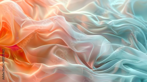 Iridescent Silk Fabric in Soft Pastel Colors with Flowing Texture.