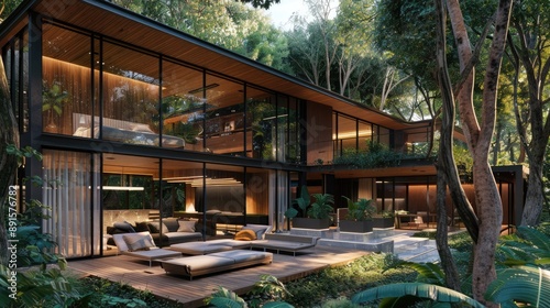 Wallpaper Mural A luxurious forest hideaway with a sleek modern design Torontodigital.ca