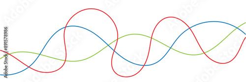 Line art striped graphic template. Curve wave seamless pattern. Vector illustration.