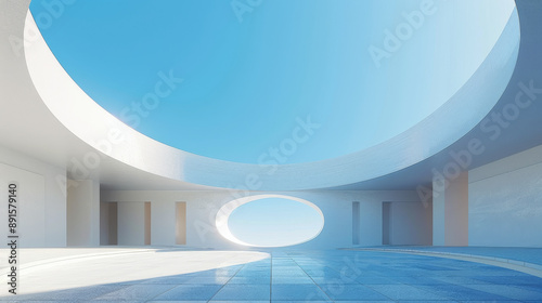 Abstract Future Science and Technology Simple Building Background
